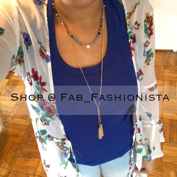 Gemstone Semi precious tiered necklace gold - Picture 8 of 9